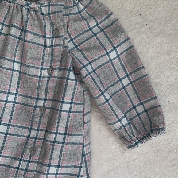 GAP Baby Pink & Gray Plaid Dress 3-6M EUC - Picture 5 of 13